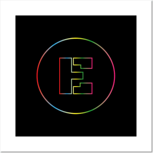 letter E colorful design Posters and Art